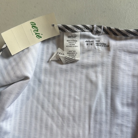 [Aerie] NWT Black White Seersucker Gingham Ruffle Bikini Bottom - Picture 6 of 8